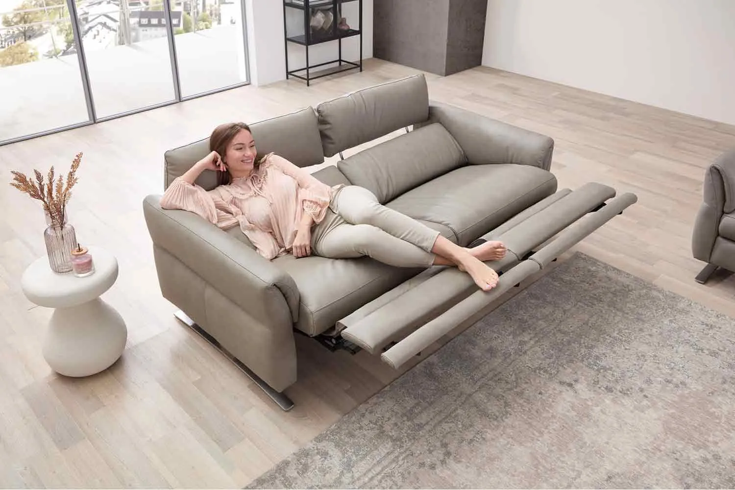 Echtleder Sofa und Sessel store mit Relaxfunktion